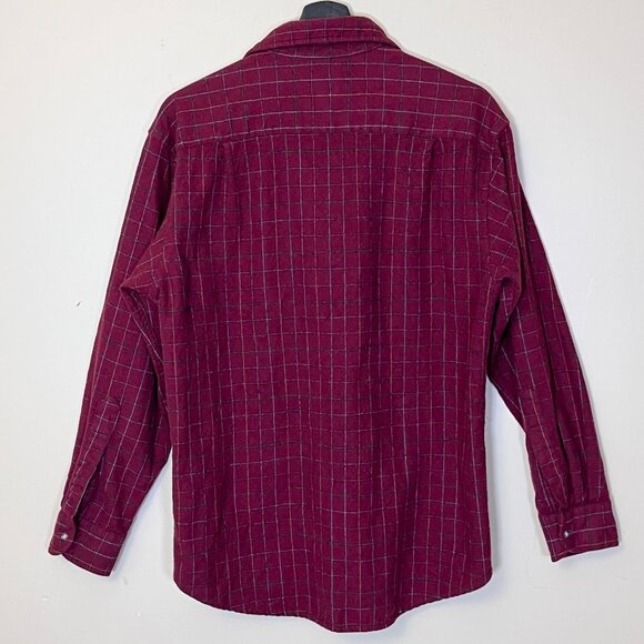 Pendleton 100% Virgin Wool Check Long Sleeve Shirt - Men's Size M - Red - Picture 3 of 11
